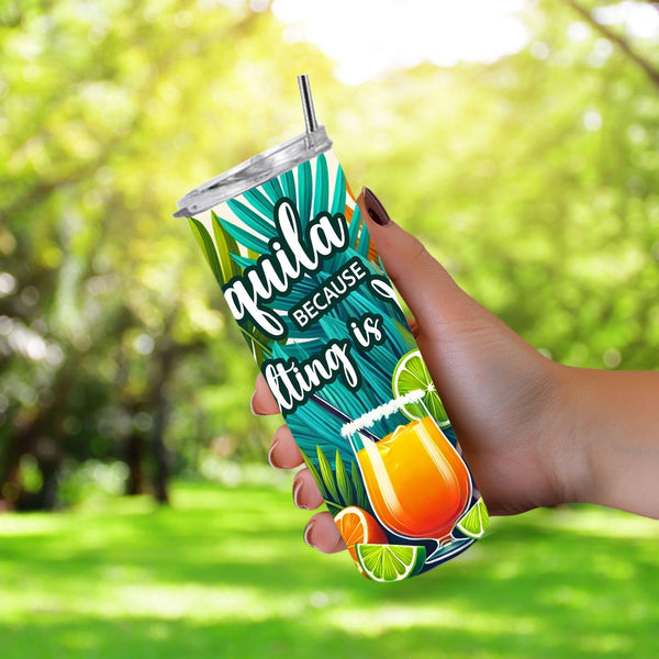 a person holding a can of juice in their hand