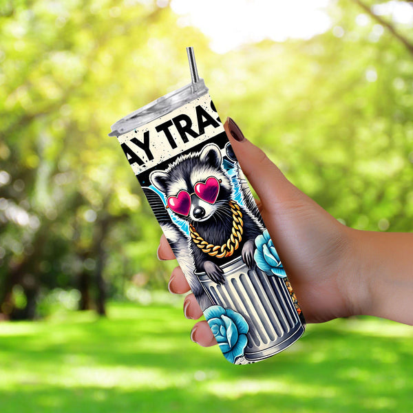 Stay Trashy Silly Raccoon, Possum & Skunk 20oz Sublimation Tumbler Wrap PNG