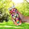 Highland Cow Eating Popsicle Summer Vibes 20oz Sublimation Tumbler Wrap PNG