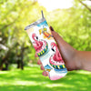 Watercolor Flamingos, Cute Beachy Summertime Vibes 20oz Sublimation Tumbler Wrap PNG