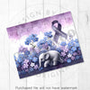 Elephant & Forget Me Nots Alzheimer's Awareness 20oz Sublimation Tumbler Wrap PNG