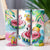 Watercolor Flamingos, Cute Beachy Summertime Vibes 20oz Sublimation Tumbler Wrap PNG