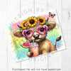 Highland Cow with Sunflower Crown & Iced Drink 20oz Tumbler Wrap PNG PNG