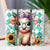 Highland Cow Drinking Iced Coffee 20oz Sublimation Tumbler Wrap PNG