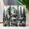 Vintage Hunting Retro Deer & Rifle 20oz Sublimation Tumbler Wrap PNG