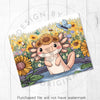 Sunflower Axolotl, Cute Summer Theme 20oz Sublimation Tumbler Wrap PNG