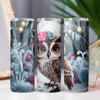 Winter Wonderland Baby Owl Cute Woodland 20oz Sublimation Tumbler Wrap PNG