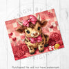 Valentine's Day Highland Cow with Candy & Roses 20oz Sublimation Tumbler Wrap PNG