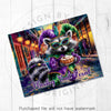 a picture of a raccoon wearing a mardi gras mask